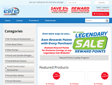 Tablet Screenshot of elitepondpumps.com